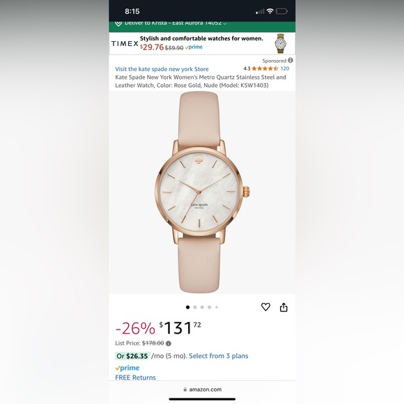 Kate Spade watch- like new. - Picture 5 of 9